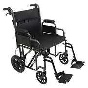 ProBasic Heavy Duty Bariatric 22 inch Transport Wheelchair with 12" Rear Wheels - Senior.com Transport Chairs