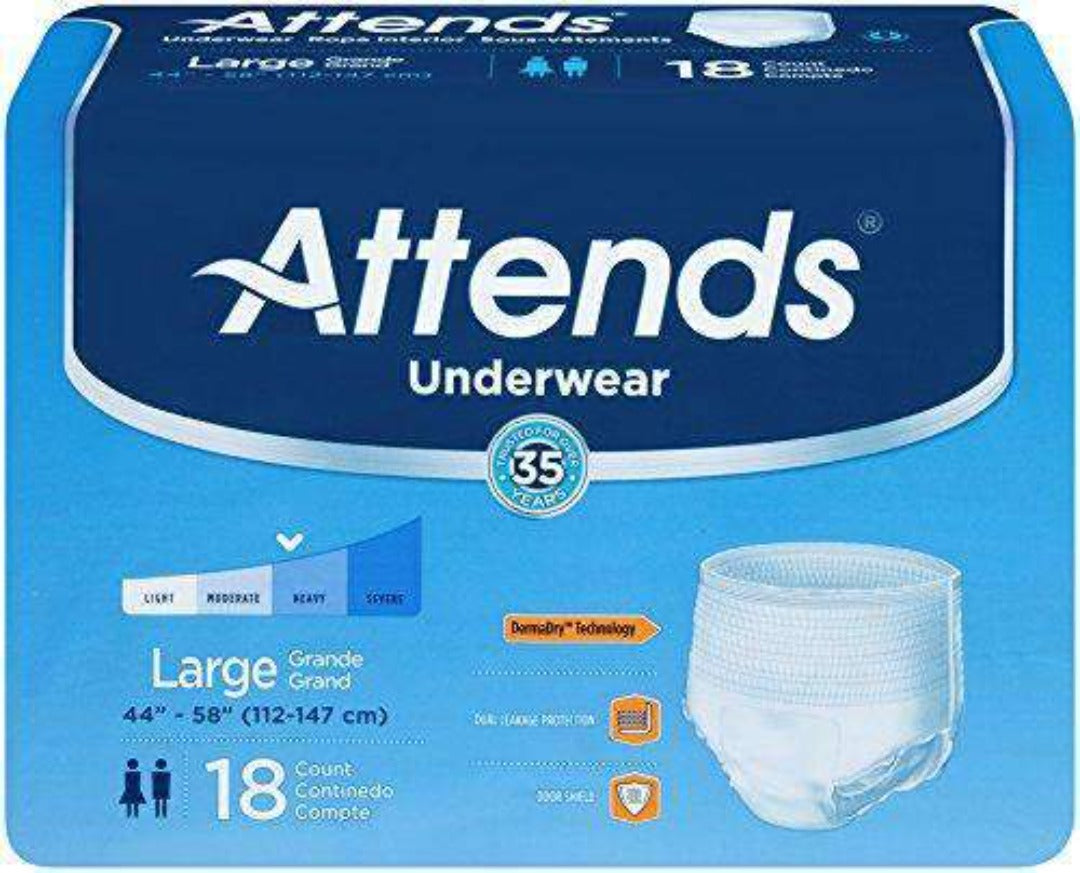 Attends Protective Underwear with DermaDry Technology for Adult Incontinence Care - Case - Senior.com Incontinence