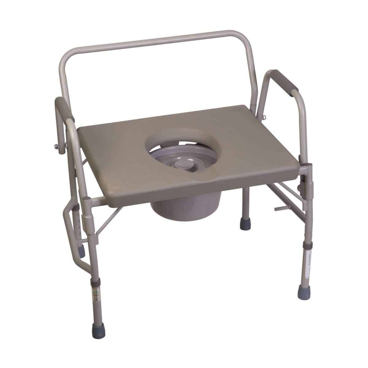 DMI Bedside Heavy Duty Steel Bariatric Commode Chair - 500 lb Capacity - Senior.com 