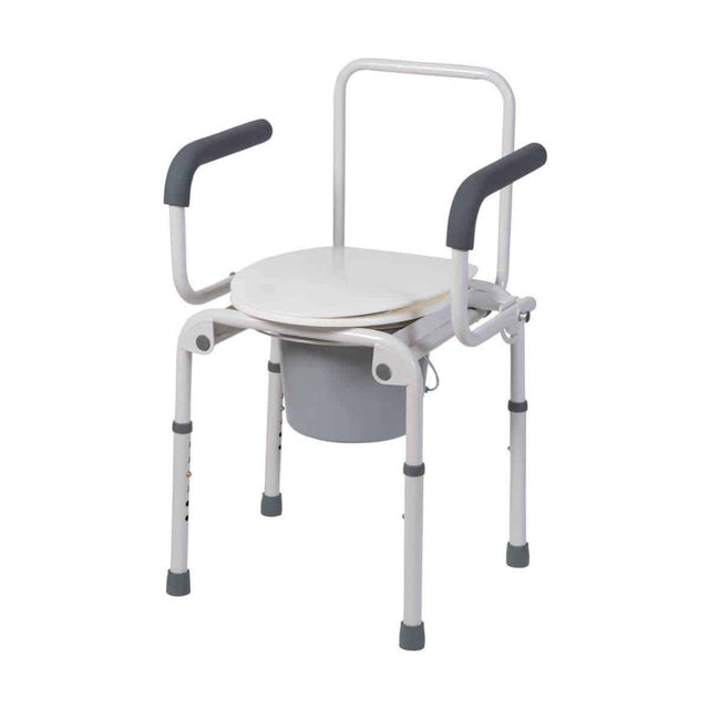 DMI Steel Drop-Arm Portable Bedside Commode