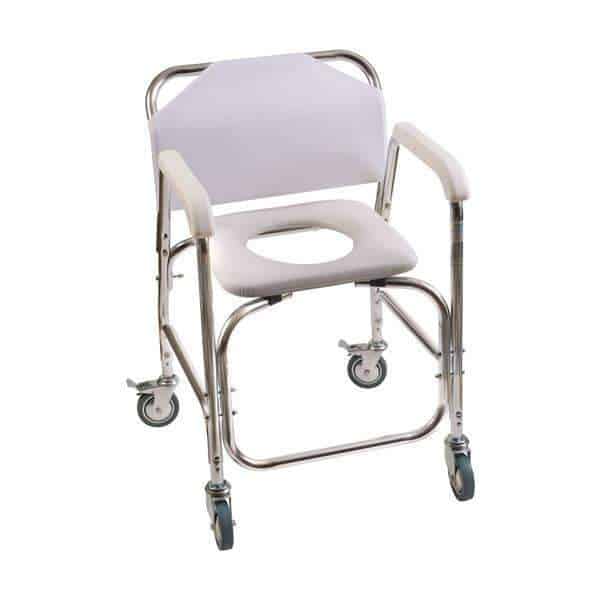DMI Rolling Shower Padded Transport Chair with Commode Opening - Senior.com Commodes