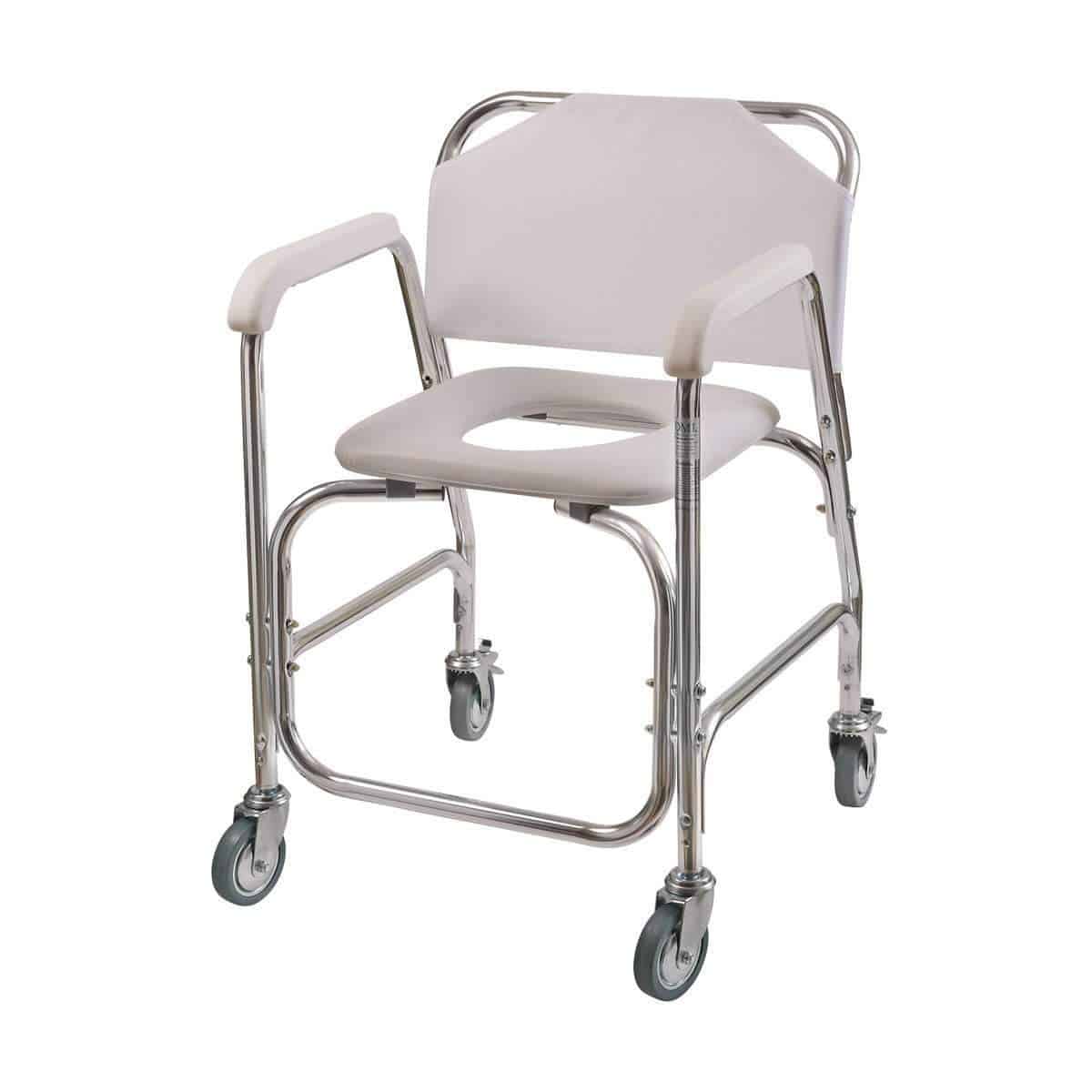 DMI Rolling Shower Padded Transport Chair with Commode Opening - Senior.com Commodes