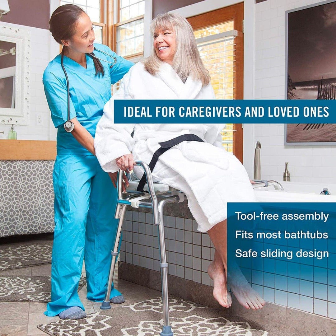 DMI® Sliding Bariatric Transfer Shower Bench with CutOut Seat