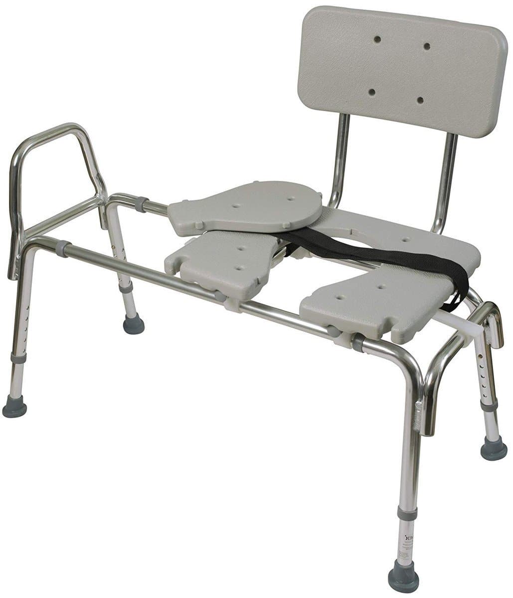 DMI® Sliding Bariatric Transfer Shower Bench with Cut-Out Seat - Senior.com Shower Benches