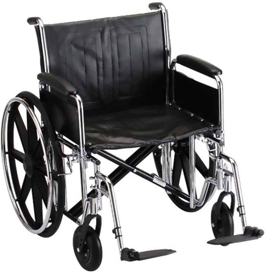 Nova Medical Extra Wide Steel Wheelchair with 24" Seat and Detachable Arms - Senior.com Wheelchairs
