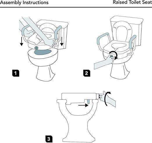 Carex E-Z Lock Raised Toilet Seat - 5 Inches Riser For Round Or Elongated Toilets - Senior.com Raised Toilet Seats