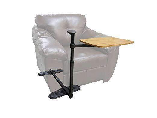 Stander Omni Tray Table - Swivel Bamboo TV Tray Table & Support Mobility Handle & Daily Standing Support Aid - Senior.com Overbed Tables