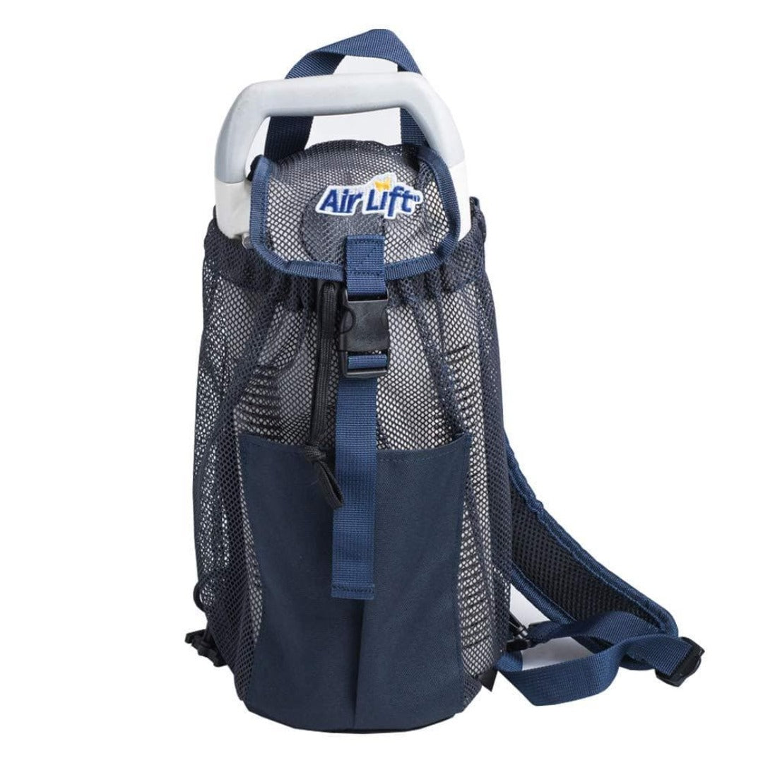 Air Lift Backpack for Small Liquid Portables - 12" x 6" X 2" Navy Blue - Senior.com Oxygen Bags