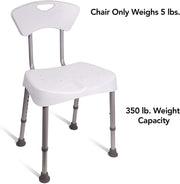 Carex Shower Chair and Bath Seat With Back For Elderly, Handicap, and Disabled - Senior.com Shower Benches