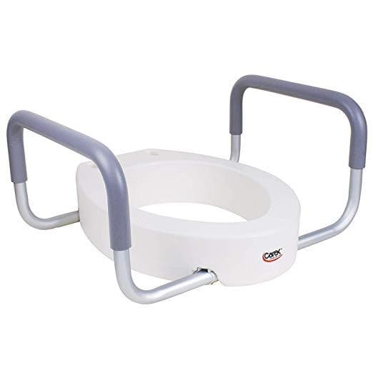 Carex Raised Toilet Seat With Handles - For Elongated Toilets - Adds 3.5 Inches - Senior.com Raised Toilet Seats