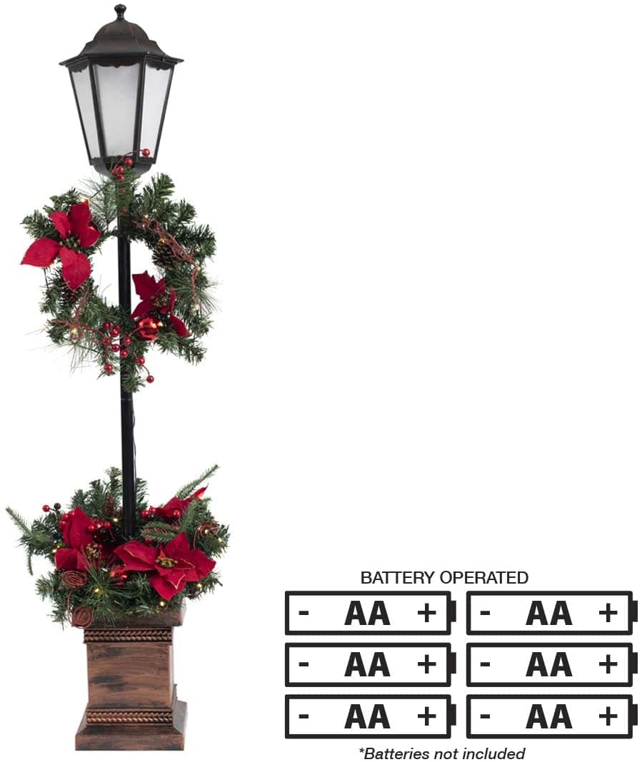 Quality Craft Lamp Post with Planter Base Holiday Decoration - Black - Senior.com Lamps