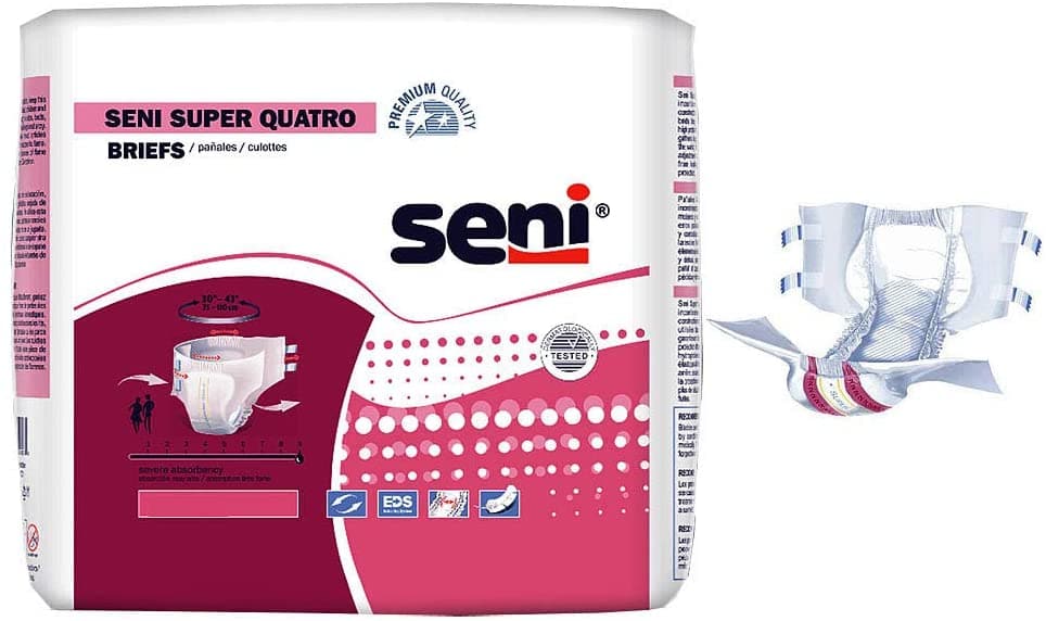Seni Super Quatro Premium Quality Unisex Briefs - Severe Absorbency - Senior.com Briefs