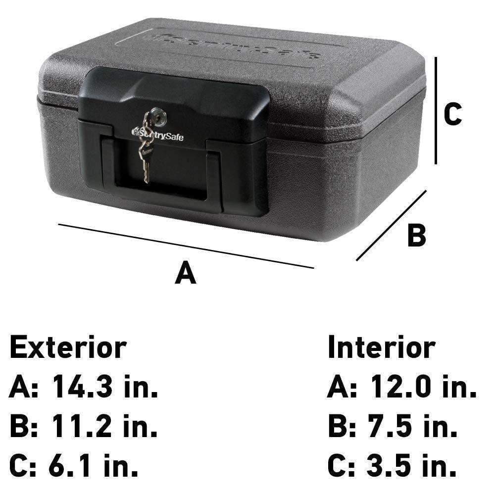 SentrySafe Fireproof Box with Key Lock - 0.18 Cubic Feet 1200