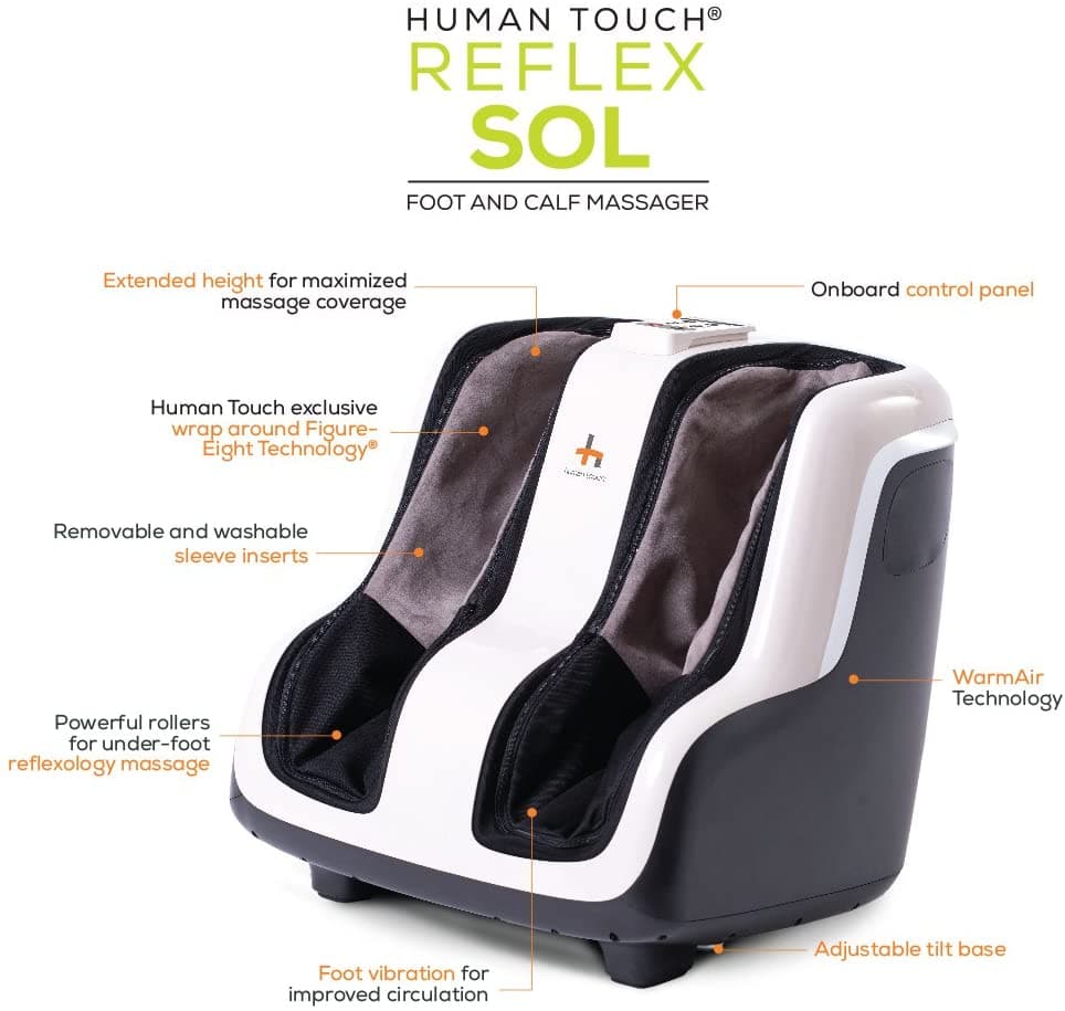 Human touch reflex sol foot and calf relaxation shiatsu massager with heat and vibration new arrivals