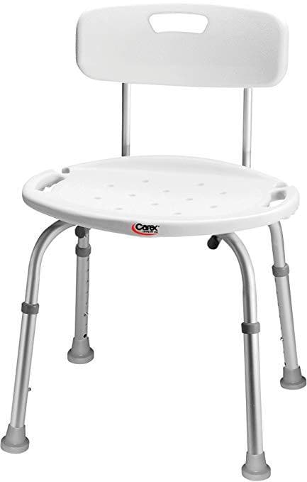 Carex Bath and Shower Seat with Back- Lightweight & Height Adjustable - Senior.com Bath Benches & Seats