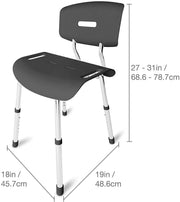 DMI Heavy Duty Euro-Style Shower Chair with Sleek Modern Design - Senior.com Bath Benches & Seats