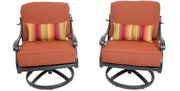 Sahara Laced Patio Club Swivel Rocker with Sunbrella - Set of 2 - Senior.com Patio Furniture