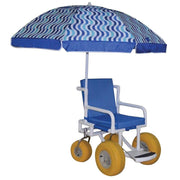 MJM International All Terrain Transport Chair with XL Wheels - Seat Cushion and Umbrella - Senior.com Transport Chairs