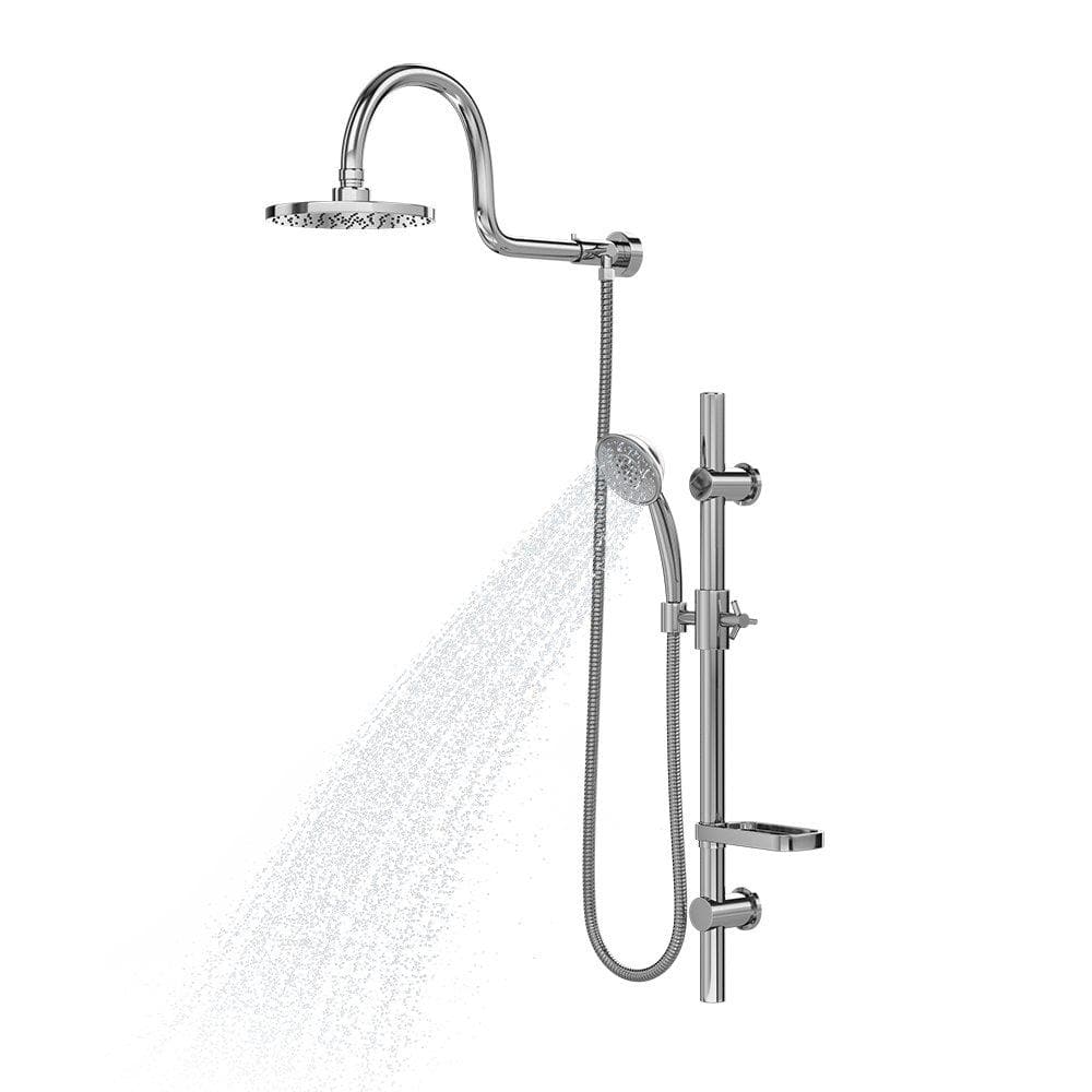 Pulse ShowerSpas Aqua Rain Shower System with 8" Rain Showerhead and 5-Function Hand Shower - Senior.com Shower Systems