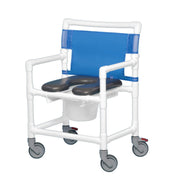 IPU Oversize Bariatric Extra Wide Rolling PVC Shower Chair Commode - Senior.com PVC Shower Chairs