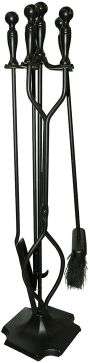 ShelterLogic 5-Piece Fireplace Toolset and Metal Hearth Accessory - Black - Senior.com Fireplace Tools