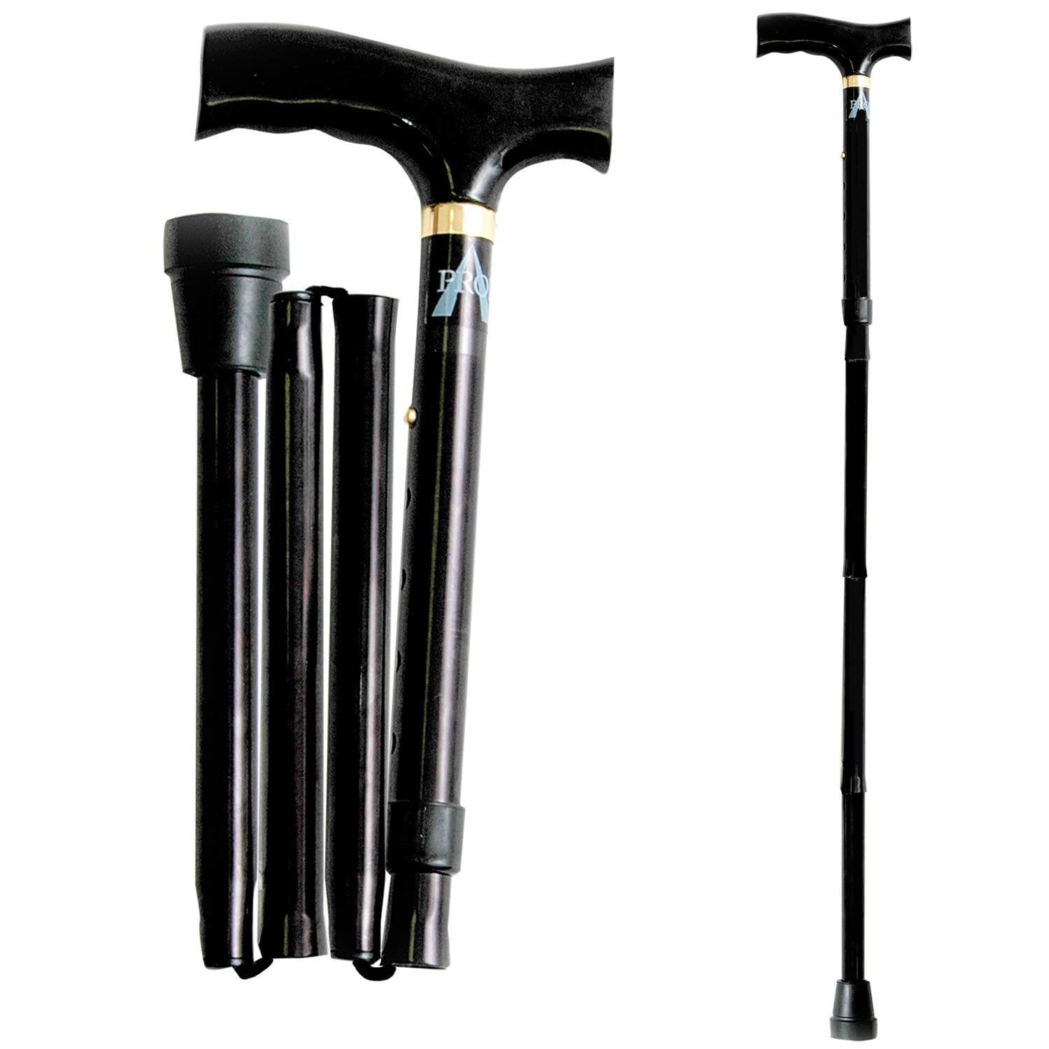 ProBasics Adjustable Folding Cane - Walking Cane For Men and Women - Black - Senior.com Canes