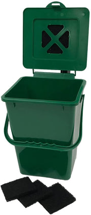 Exaco Kitchen Compost Waste Collector - 2.4 Gallon Deluxe Green - Senior.com Waste Collectors