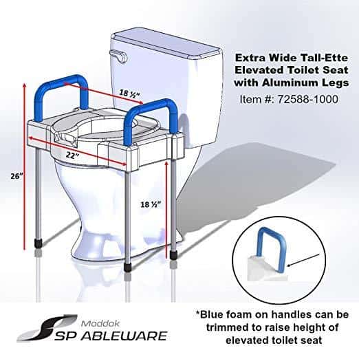 Maddak Tall-Ette Elevated Toilet Seat with Extra Wide Seating Surface and Legs - Senior.com Toilet Seat Risers