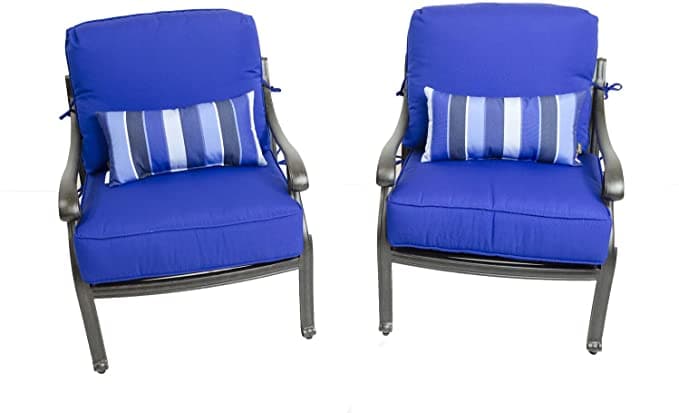 Sahara Laced Patio Club Chair with Sunbrella - Set of 2 - Senior.com Patio Furniture