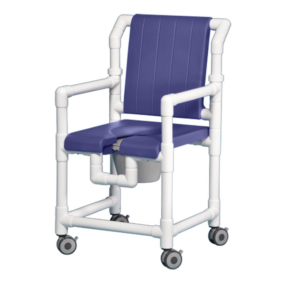 IPU Deluxe PVC Rolling Shower Chair Commode with Open Front Seat - Senior.com PVC Shower Chairs