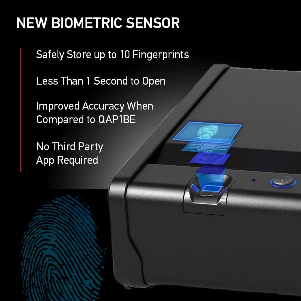 SentrySafe Biometric Gun Safe with Interior Light - 2 Handgun Capacity - Senior.com Gun Safes