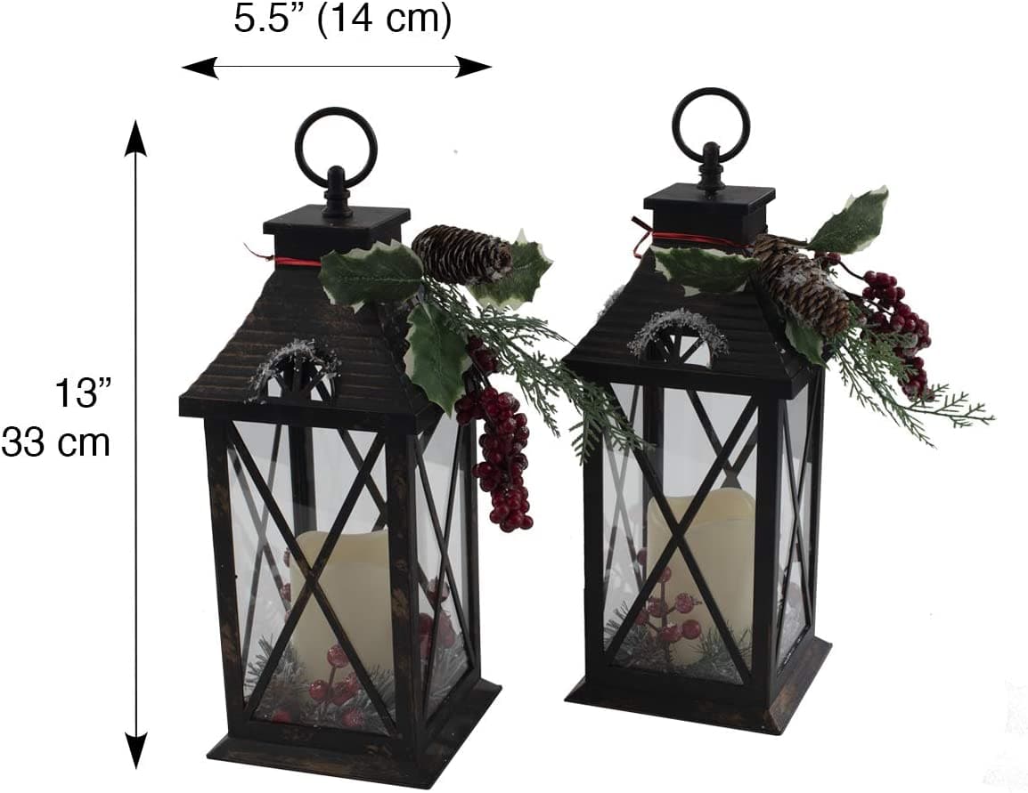 Quality Craft Lantern with Candle Set of 2 Holiday Decorations - Senior.com Holiday Decorations