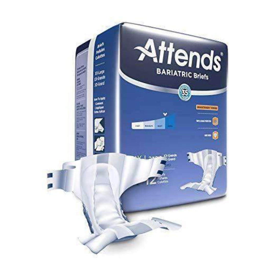 Attends Unisex Bariatric Briefs with Advanced DermaDry Technology for Adult Incontinence Care-Case - Senior.com Incontinence