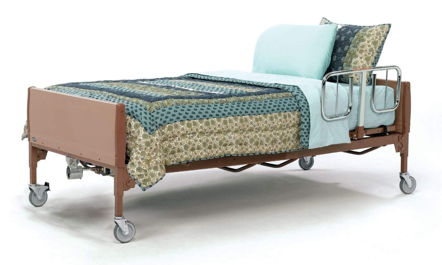 Invacare Bariatric Full Electric Homecare Bed Package with Soft Foam Mattress & Half Rails - Senior.com Bed Packages