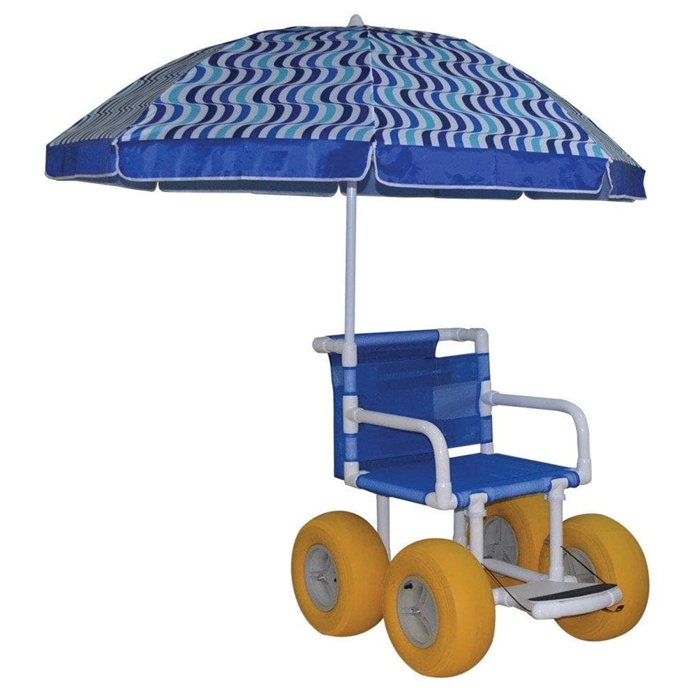 MJM International Echo All Terrain Chair with XL Wheels and Umbrella - Senior.com Transport Chairs