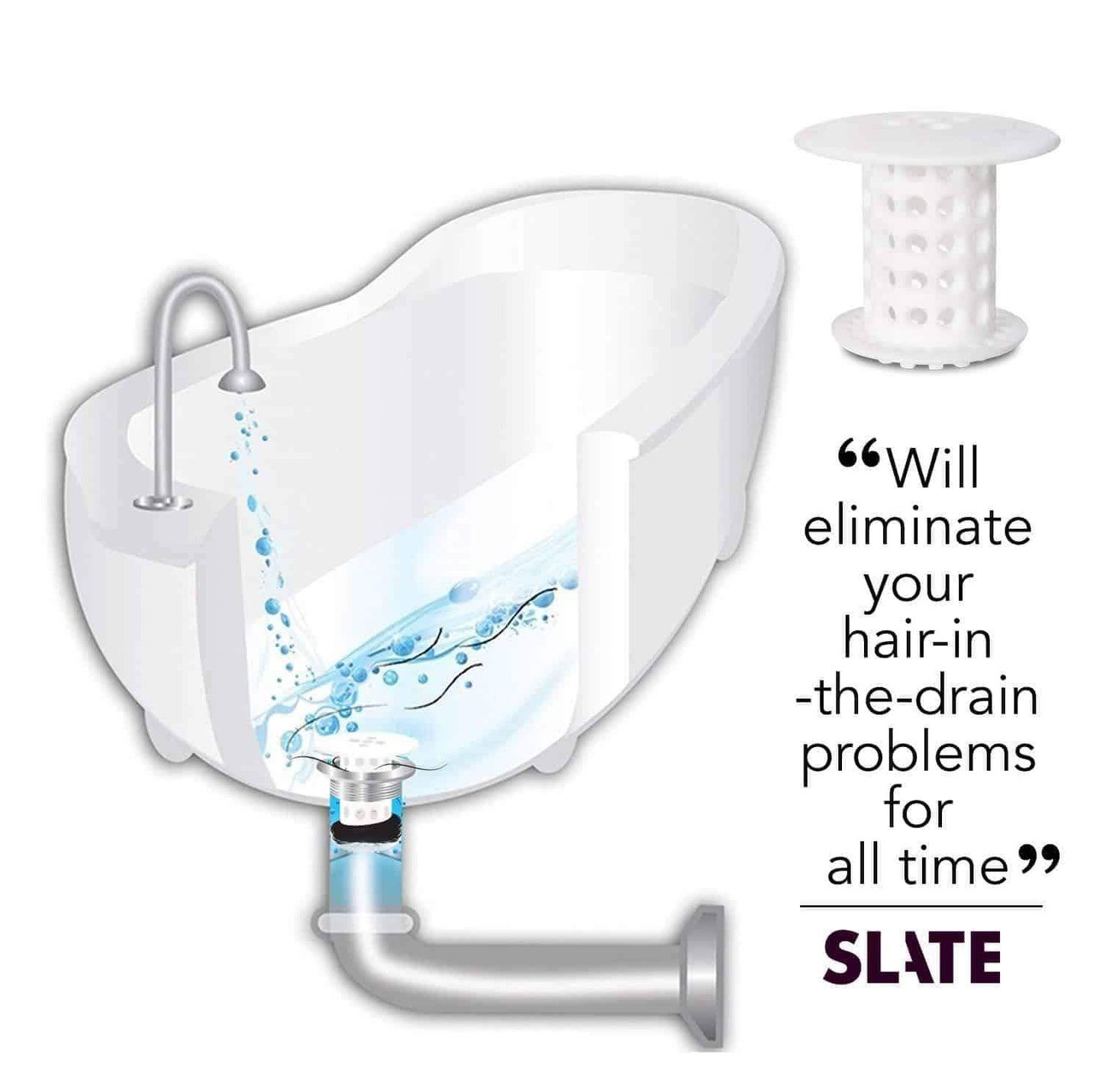 TubShroom - The Revolutionary Tub Drain Protector All-In-One Hair Catcher/Strainer/Snare - Senior.com Bathroom Accessories