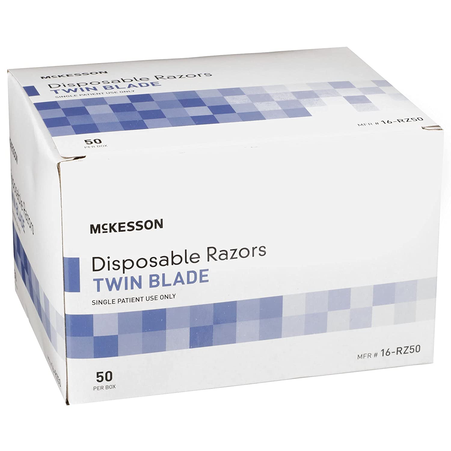 McKesson Single Edge Twin Blade Disposable Razor - Box of 50 - Senior.com 