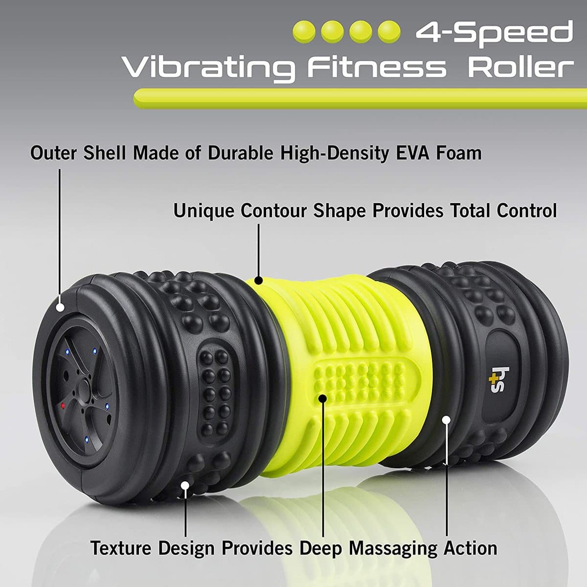 HealthSmart Deep Tissue Massaging Therapy Foam Roller - Four Speed Vibrations - Senior.com Massage Rollers