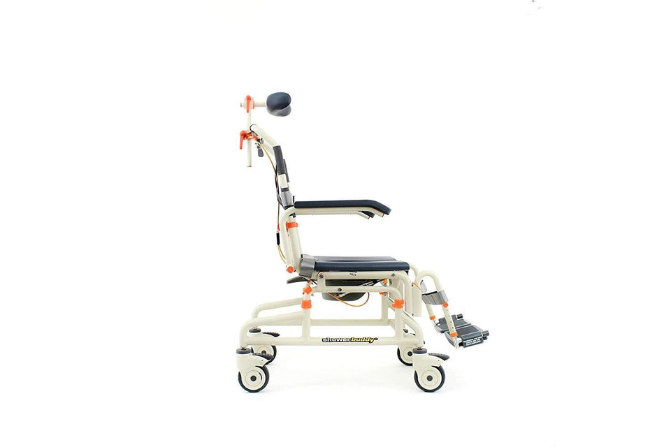 ShowerBuddy Rollin Shower Chair with Tilt & Removable Commode System