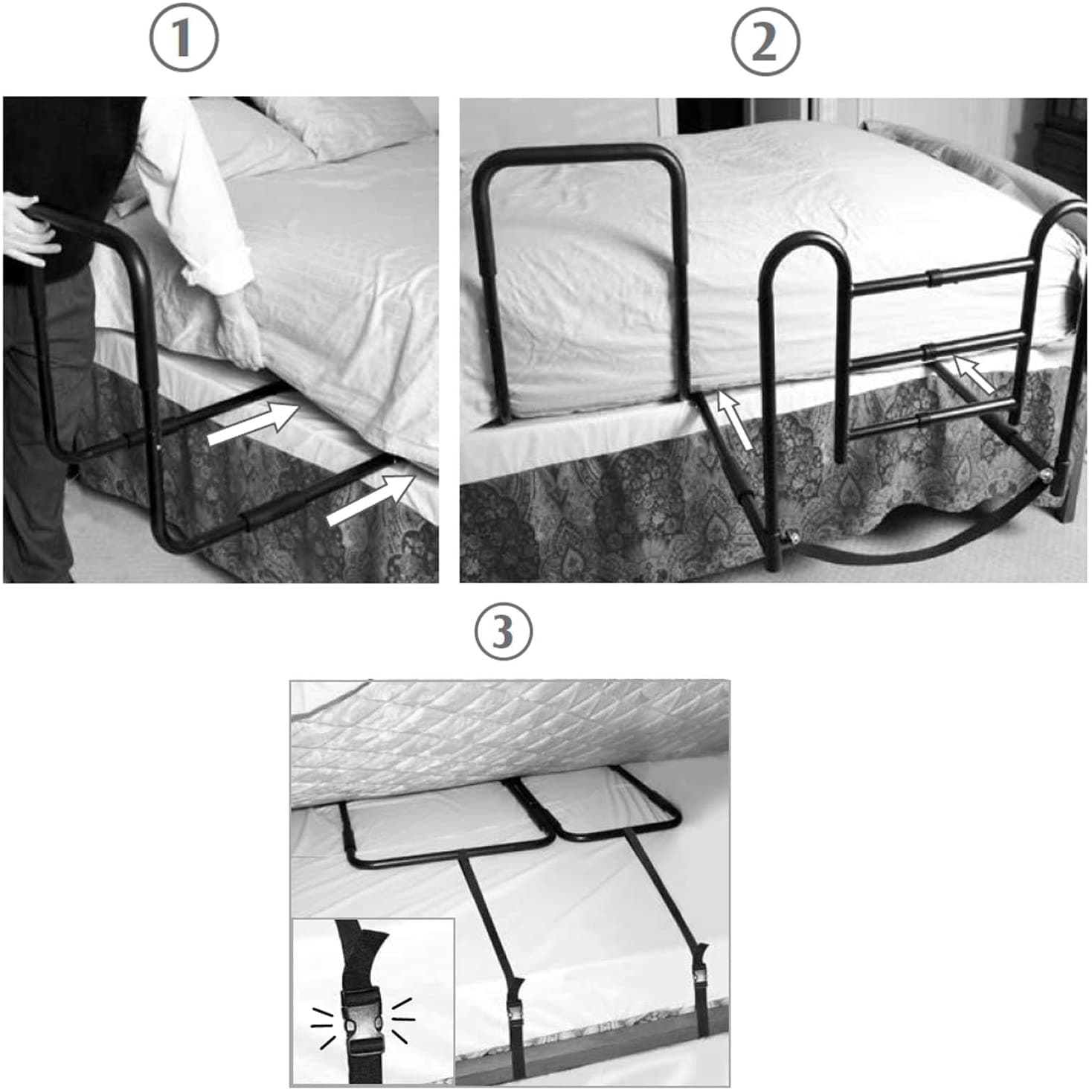 Carex Easy-Up Bed Safety Rails  - Combination Fall Prevention Safety Rails - Senior.com Bed Rails