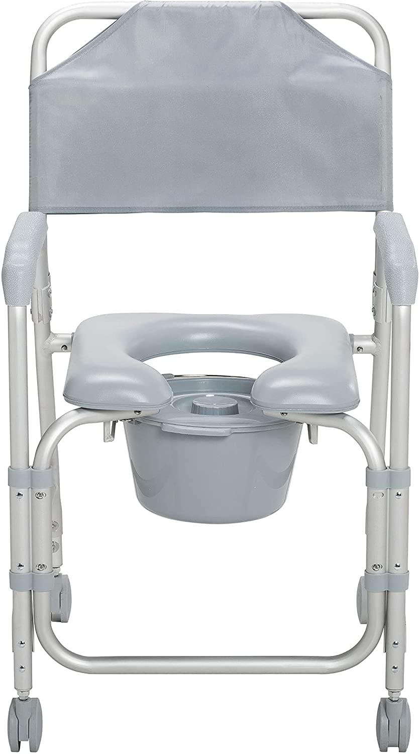 Drive Medical Aluminum Shower Chair and Commode with Casters