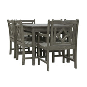 Vifah Renaissance Outdoor 7-Piece Wood Patio Rectangular Table Dining Set - Gray - Senior.com Outdoor Dining Sets