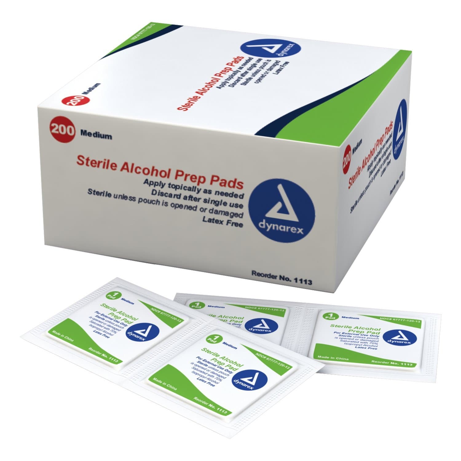 Dynarex Latex Free Sterile Disposable Alcohol Preparation Pads - 1113