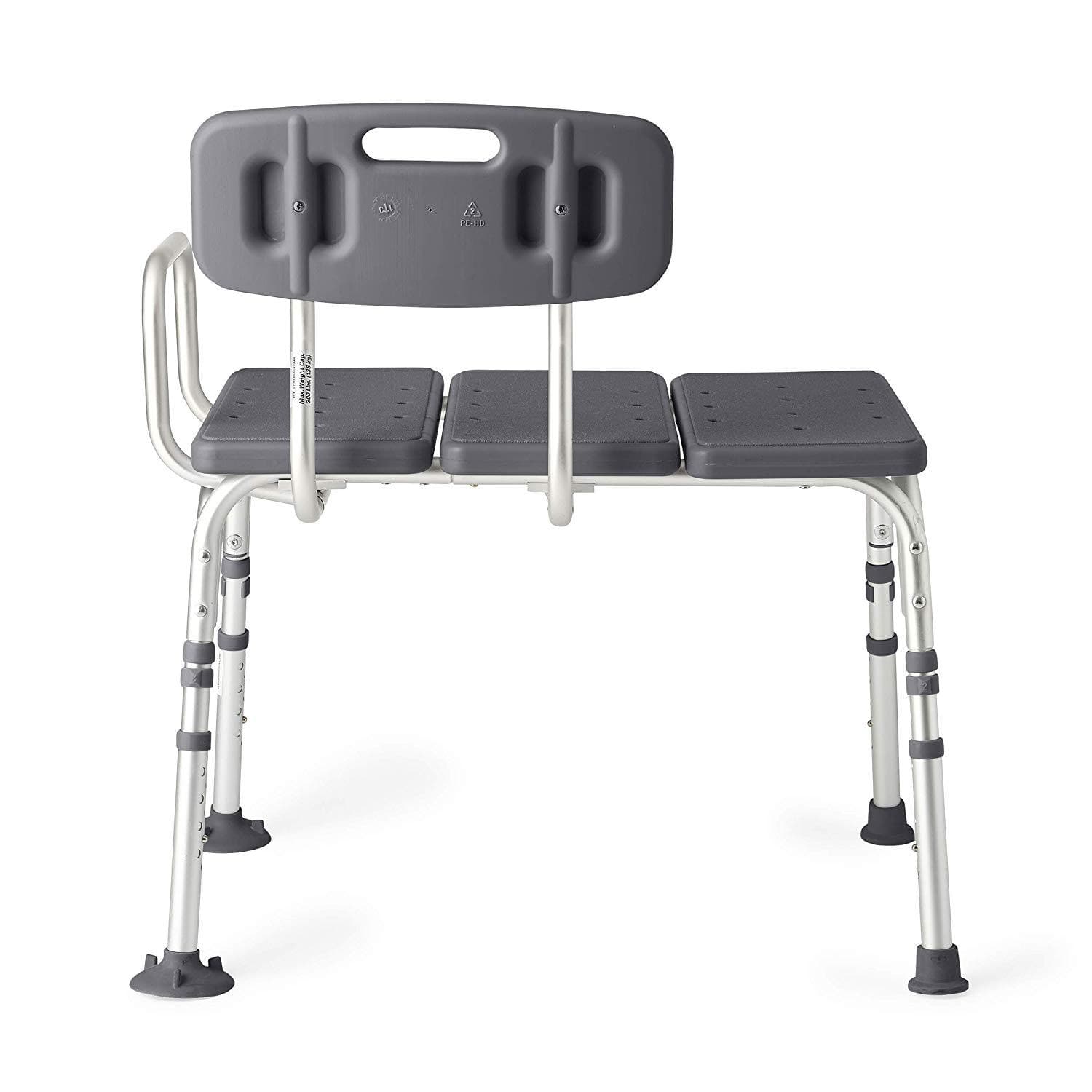 Medline Knockdown Transfer Bath Bench with Back and Microban Antimicrobial Protection - Senior.com Bath Benches & Seats