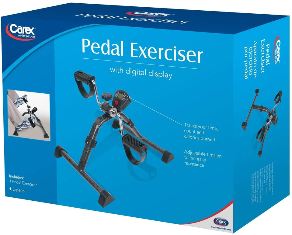 Carex Portable Under Desk Pedal Exerciser with Digital Display