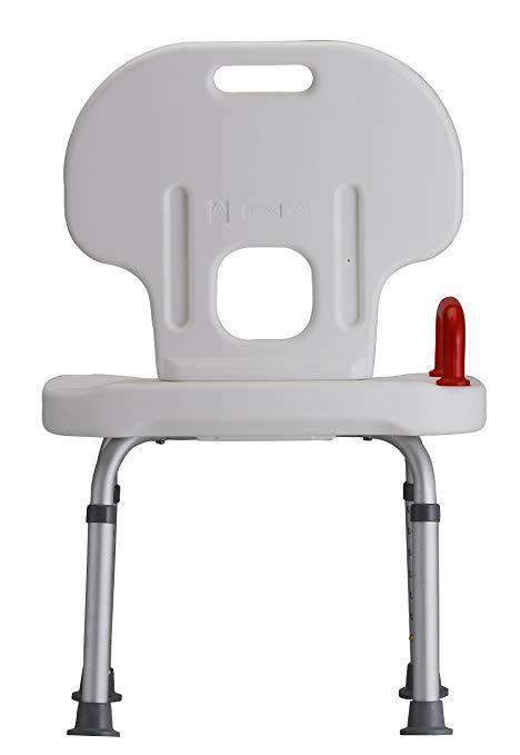 Nova Medical Deluxe Adjustable Height Bath Bench with Safety Handle - Senior.com Bath Benches & Seats