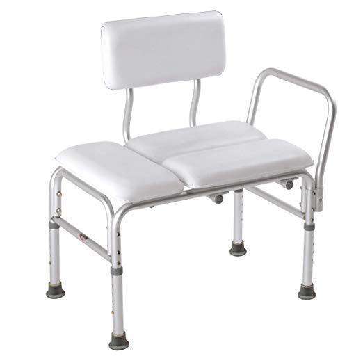 Carex Deluxe Padded Tub Transfer Bench Height Adjustable Legs
