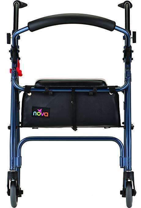 Nova Medical Lightweight Folding Cruiser II Walker Hybrid - Blue - Open Box - Senior.com walkers