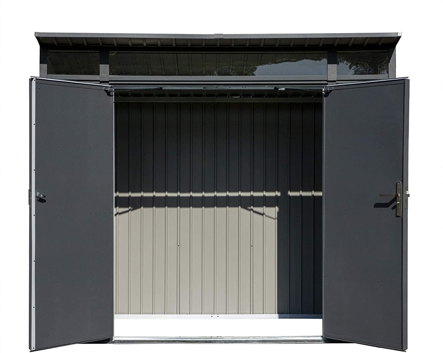 Sojag Denali Outdoor Lockable Steel Storage Building with Windows - 8' x 5' - Senior.com Storage Building