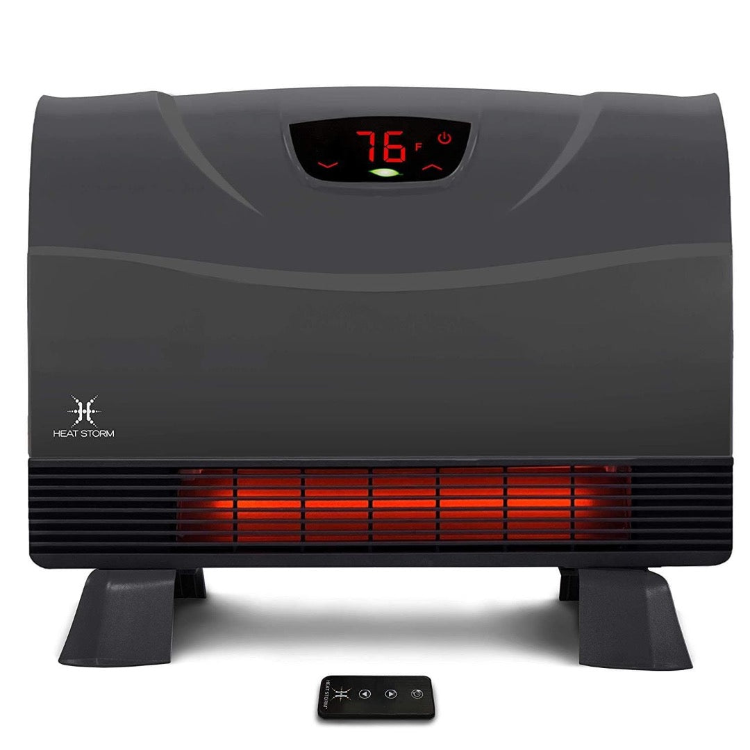 Heat Storm Phoenix Floor to Wall Infrared Space Heater with Attachable Feet & Remote Control - Senior.com Heaters & Fireplaces